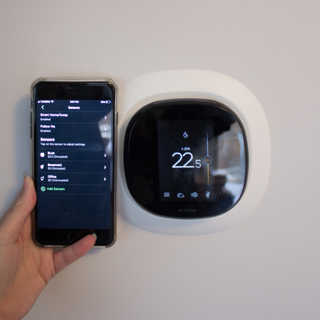 ecobee smart thermostat and mobile app